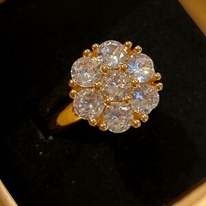 Elegant Flower Zircon Ring 18K Gold Plated.Jewelry Best Gift For Women Girls.